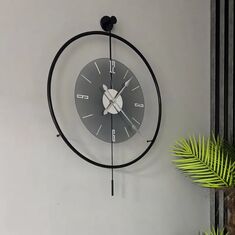 Stewehome Μοντέρνο μαύρο μεταλλικό ρολόι τοίχου με σκούρο γυαλί για σύγχρονους χώρους 50x75 cm 419241 |  Ρολόγια στο espiti