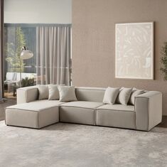 Stewehome Αρθρωτός Γωνιακός Καναπές 4 Τμημάτων Λινό Εκρού 295x66x66 cm 794259 |  Καναπέδες γωνιακοί στο espiti