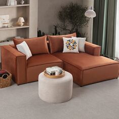 Stewehome Γωνιακός Καναπές Καθιστικού Κεραμιδί 220x150x66 cm 613130 |  Καναπέδες γωνιακοί στο espiti