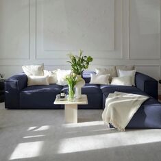 Stewehome Αρθρωτός Γωνιακός Καναπές 3+1 Λινό Μπλε Σκούρο 296x107x107 cm 324643 |  Καναπέδες γωνιακοί στο espiti