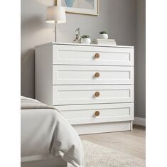 Stewehome Συρταριέρα BOHEM 4 Συρταριών Λευκή 89x84x44 cm 760872 |  Συρταριέρες -Κονσόλες στο espiti