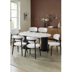 Stewehome Σετ Τραπεζαρίας 6 Ατόμων Polo Λευκό Μαύρο 170x90x75 cm 631896 |  Σετ τραπεζαρίες στο espiti