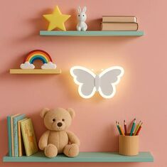Stewehome Διακοσμητικό Απλίκα Butterfly Λευκό με LED 3 Χρωμάτων 20x12x12 cm 647258 |  Απλίκες στο espiti