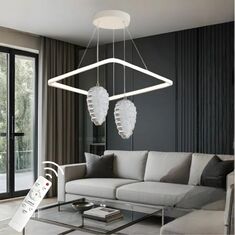 Stewehome Κρεμαστό Φωτιστικό Venna Διπλό Λευκό Χρώμιο LED με Τηλεχειρισμό 45x90x90 cm 602798 |  Οροφής στο espiti