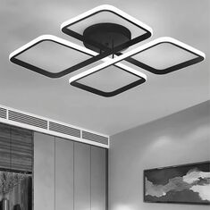 Stewehome Πλαφονιέρα Nova Μαύρη Μοντέρνα LED Λευκού Φωτισμού 50x10x10 cm 694289 |  Οροφής στο espiti