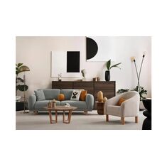 Stewehome Σετ καναπέδων Mono 3+3+1 μοντέρνου ύφους -κρεμ /γαλάζιο 235x98x95 cm 258773 |  Καναπέδες στο espiti