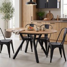 Tραπέζι Frances pakoworld επεκτεινόμενο MDF sonoma-μαύρο 100-140x100x75εκ |  Τραπέζια στο espiti
