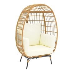 Πολυθρόνα Frox pakoworld wicker rattan φυσικό-μεταλλικό φυσικό-μαύρο πόδι-μπεζ μαξιλάρι 96x76x145εκ |  Πολυθρόνες σαλονιού στο espiti