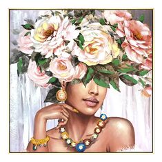 Πίνακας σε καμβά Flowergirl Inart 82x4.5x82εκ |  Πίνακες στο espiti