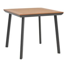 Τραπέζι Synergy pakoworld αλουμίνιο ανθρακί-plywood φυσικό 80x80x74εκ |  Τραπέζια κήπου στο espiti