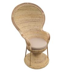 Πολυθρόνα Rea Inart με μπεζ μαξιλάρι-φυσικό rattan 92x75x140εκ |  Πολυθρόνες κήπου στο espiti