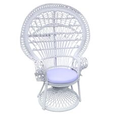 Πολυθρόνα Dorothy Inart με λευκό μαξιλάρι-λευκό rattan 115x53x147εκ |  Πολυθρόνες κήπου στο espiti