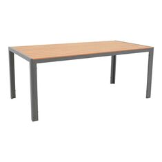 Τραπέζι Nares pakoworld αλουμίνιο ανθρακί-plywood φυσικό 180x90x72.5εκ |  Τραπέζια κήπου στο espiti