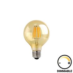 Λαμπτήρας LED G80 Bulb pakoworld dimmable 8W E27 2700K amber |  Φωτιστικά  στο espiti