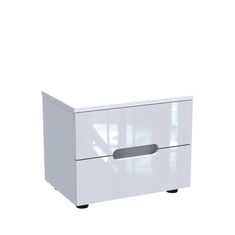 Κομοδίνο Afina pakoworld mdf σε λευκή glossy απόχρωση 50x35x41εκ |  Κομοδίνα στο espiti