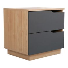 Κομοδίνο Verena pakoworld σε φυσική-ανθρακί απόχρωση 48x40x48εκ |  Κομοδίνα στο espiti