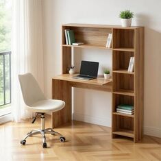 Γραφείο με βιβλιοθήκη Janson pakoworld oak 113.2x40x141.8εκ |  Γραφεία στο espiti