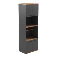 Ντουλάπα κουζίνας Rowan pakoworld σε ανθρακί-oak απόχρωση 60x42x182εκ |  Ντουλάπια στο espiti