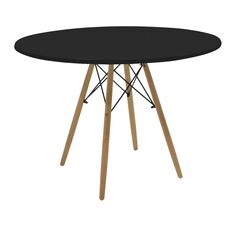 Τραπέζι Julita pakoworld MDF μαύρο και ξύλο οξιάς σε φυσική απόχρωση Φ120x73εκ |  Τραπέζια στο espiti