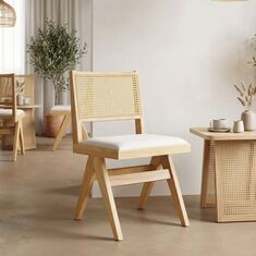 Καρέκλα Winslow pakoworld rubberwood σε φυσική απόχρωση-ύφασμα λευκό 46x58x80εκ |  Καρέκλες στο espiti