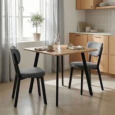 Τραπέζι Squaro pakoworld sonoma mdf με μαύρα μεταλλικά πόδια 80x80x75εκ |  Τραπέζια στο espiti