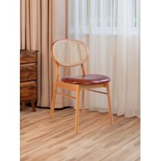 Stewehome Linda καρέκλα τραπεζαρίας οξιά ψάθα καφέ 47x59x82 cm 832229 |  Καρέκλες στο espiti