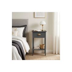 Stewehome Κομοδίνο με ένα συρτάρι και χρυσή λαβή 40x35x70 cm 429404 |  Κομοδίνα στο espiti