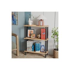 Stewehome Βιβλιοθήκη με 3 ράφια από σανίδα (Λευκό) 52x22x145 cm 660350 |  Βιβλιοθήκες στο espiti