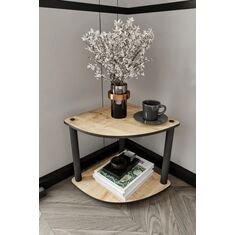 Stewehome Γωνιακή βιβλιοθήκη από MDF με 2 ράφια για κλασική διακόσμηση Καφέ 34x39x34 cm 373395 |  Βιβλιοθήκες στο espiti