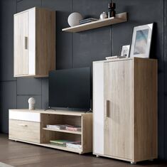Σύνθετο σαλονιού Zafira pakoworld sonoma-λευκό 190x35x190εκ |  Σετ Προσφοράς στο espiti