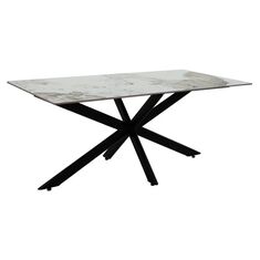 Τραπέζι Bethan pakoworld sintered stone λευκό μαρμάρου-μαύρο 180x90x75εκ |  Τραπέζια στο espiti