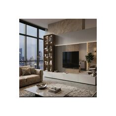 Stewehome Μοντέρνα επιτοίχια ραφιέρα τηλεόρασης με ράφια από MDF Πολύχρωμο 180x40x50 cm 186117 |  Έπιπλα τηλεόρασης στο espiti
