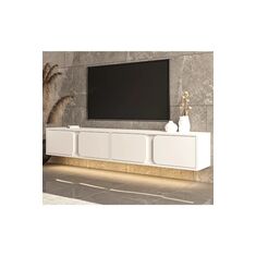Stewehome Έπιπλο τηλεόρασης με φωτισμό LED για τοίχο 180x30x30 cm 251843 |  Έπιπλα τηλεόρασης στο espiti