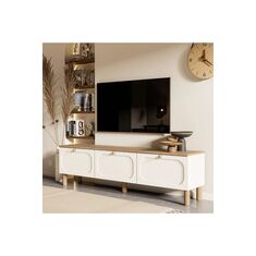 Stewehome Μποέμ έπιπλο τηλεόρασης με πόρτες από Membran MDF Κίτρινο 180x35x50 cm 579204 |  Έπιπλα τηλεόρασης στο espiti