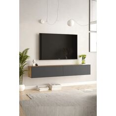 Stewehome Έπιπλο τηλεόρασης με ντουλάπια από πεύκο 180x31x30 cm 396689 |  Έπιπλα τηλεόρασης στο espiti