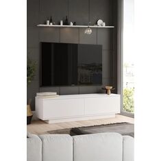 Stewehome Κλασική μοντέρνα επιπλοσύνθεση τηλεόρασης με ντουλάπι από σανίδα μελαμίνης 140x35x38 cm 197687 |  Έπιπλα τηλεόρασης στο espiti