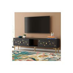 Stewehome Μοντέρνο έπιπλο τηλεόρασης με πόρτα από σανίδα μελαμίνης 150x30x41 cm 897968 |  Έπιπλα τηλεόρασης στο espiti