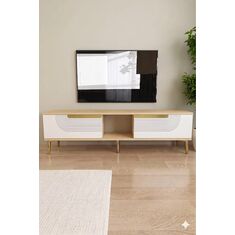 Stewehome Μοντέρνο έπιπλο τηλεόρασης με ντουλάπια και ράφι από Συνθετικό ξύλο 150x30x41 cm 352551 |  Έπιπλα τηλεόρασης στο espiti