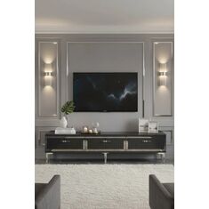 Stewehome Μοντέρνο έπιπλο τηλεόρασης με πόρτες από Συνθετικό ξύλο 180x30x41 cm 360940 |  Έπιπλα τηλεόρασης στο espiti