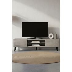 Stewehome Σκανδιναβική επιπλοσύνθεση τηλεόρασης με ντουλάπι και ράφια από Συνθετικό ξύλο 150 εκ για σαλόνι 150x30x40 cm 472788 |  Έπιπλα τηλεόρασης στο espiti