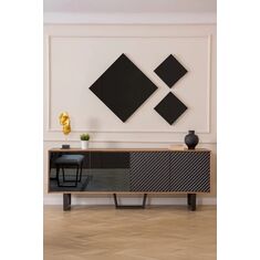 Stewehome Κονσόλα τραπεζαρίας με ντουλάπια από MDF μοντέρνου στιλ Καφέ 210x50x80 cm 528856 |  Βιτρίνες - Έπιπλα εισόδου στο espiti