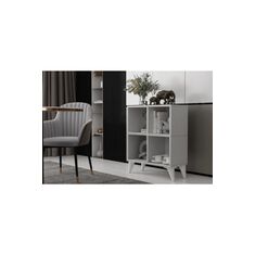 Stewehome Λευκή κονσόλα με ράφι και πόδια Λευκό 65x30x80 cm 260398 |  Βιτρίνες - Έπιπλα εισόδου στο espiti