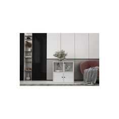 Stewehome Κονσόλα με δύο πόρτες και ράφι σκανδιναβικού στιλ Λευκό 65x30x30 cm 170791 |  Βιτρίνες - Έπιπλα εισόδου στο espiti