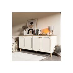 Stewehome Μποέμ κονσόλα με πόρτες Κίτρινο 180x45x79 cm 589899 |  Βιτρίνες - Έπιπλα εισόδου στο espiti
