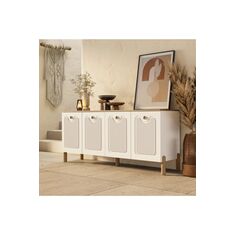 Stewehome Μποέμ κονσόλα με πόρτες από Membran MDF Κίτρινο 180x45x79 cm 497390 |  Βιτρίνες - Έπιπλα εισόδου στο espiti