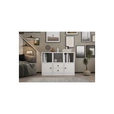 Stewehome Κονσόλα με ράφι πόρτα και συρτάρι Λευκό 97x98x72 cm 899265 |  Βιτρίνες - Έπιπλα εισόδου στο espiti