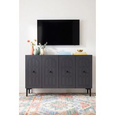Stewehome κονσόλα έπιπλο τηλεόρασης πολύχρηστο ντουλάπι και γωνιά καφέ 120x32x75 cm 537429 |  Βιτρίνες - Έπιπλα εισόδου στο espiti