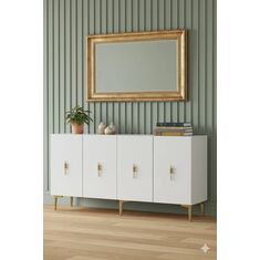 Stewehome Κονσόλα έπιπλο τηλεόρασης πολύχρηστο ντουλάπι γωνιά καφέ με ράφι και πόρτα 150x32x75 cm 502505 |  Βιτρίνες - Έπιπλα εισόδου στο espiti