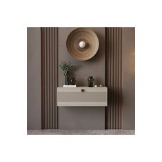 Stewehome Κονσόλα τοίχου με πόρτα από 100% MDF country στιλ Μπεζ 69x26 cm 763302 |  Βιτρίνες - Έπιπλα εισόδου στο espiti