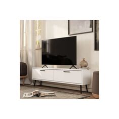 Stewehome Μοντέρνα τηλεοπτική μονάδα 138 cm με πόρτα από σανίδα μελαμίνης 138x30x45 cm 439131 |  Έπιπλα τηλεόρασης στο espiti